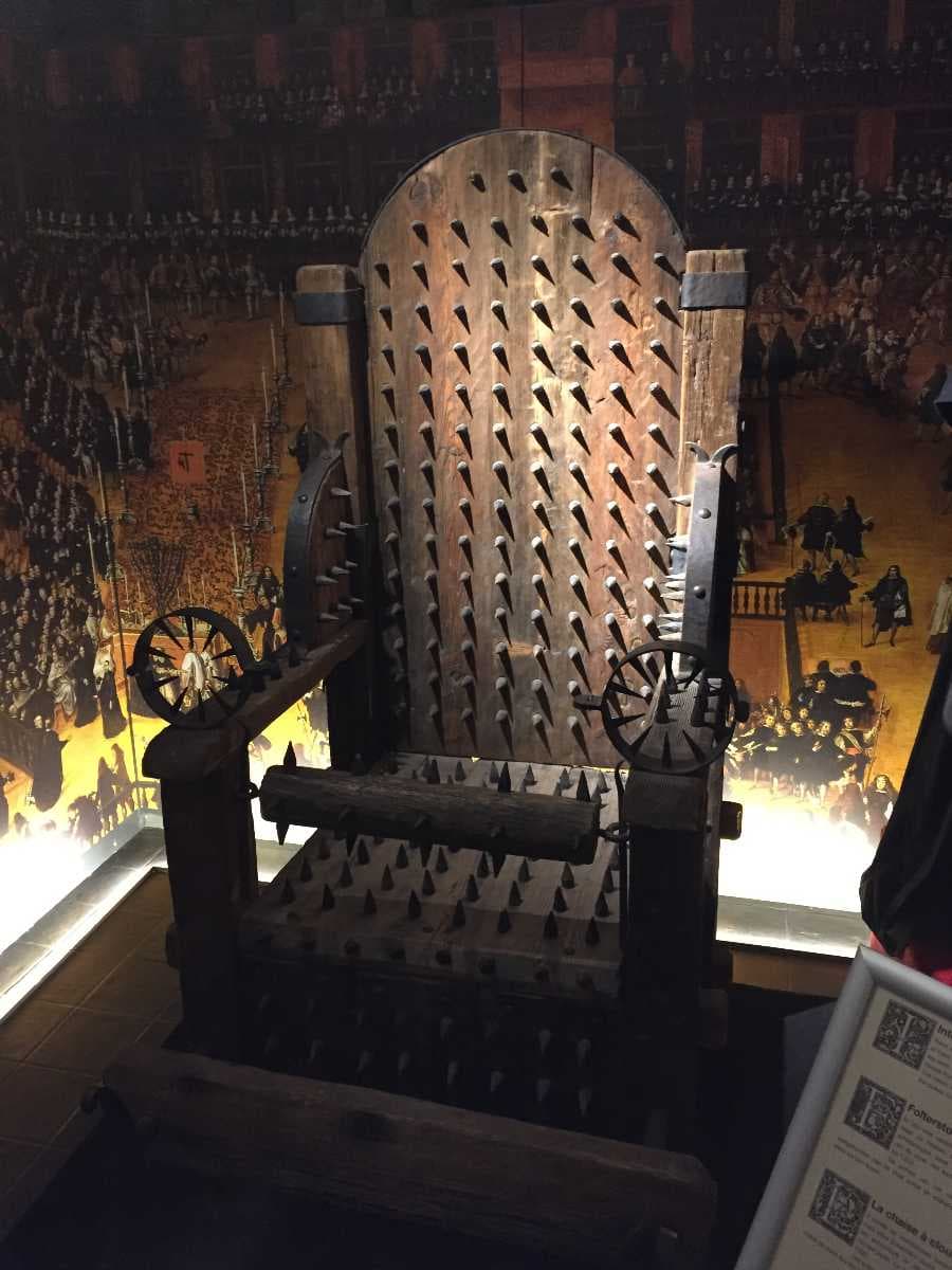 An inside view of the Museu da Tortura Oude Steen Bruges