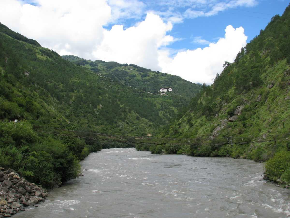 Kuri Chhu - River Flowing Below Lhuentse Dzong