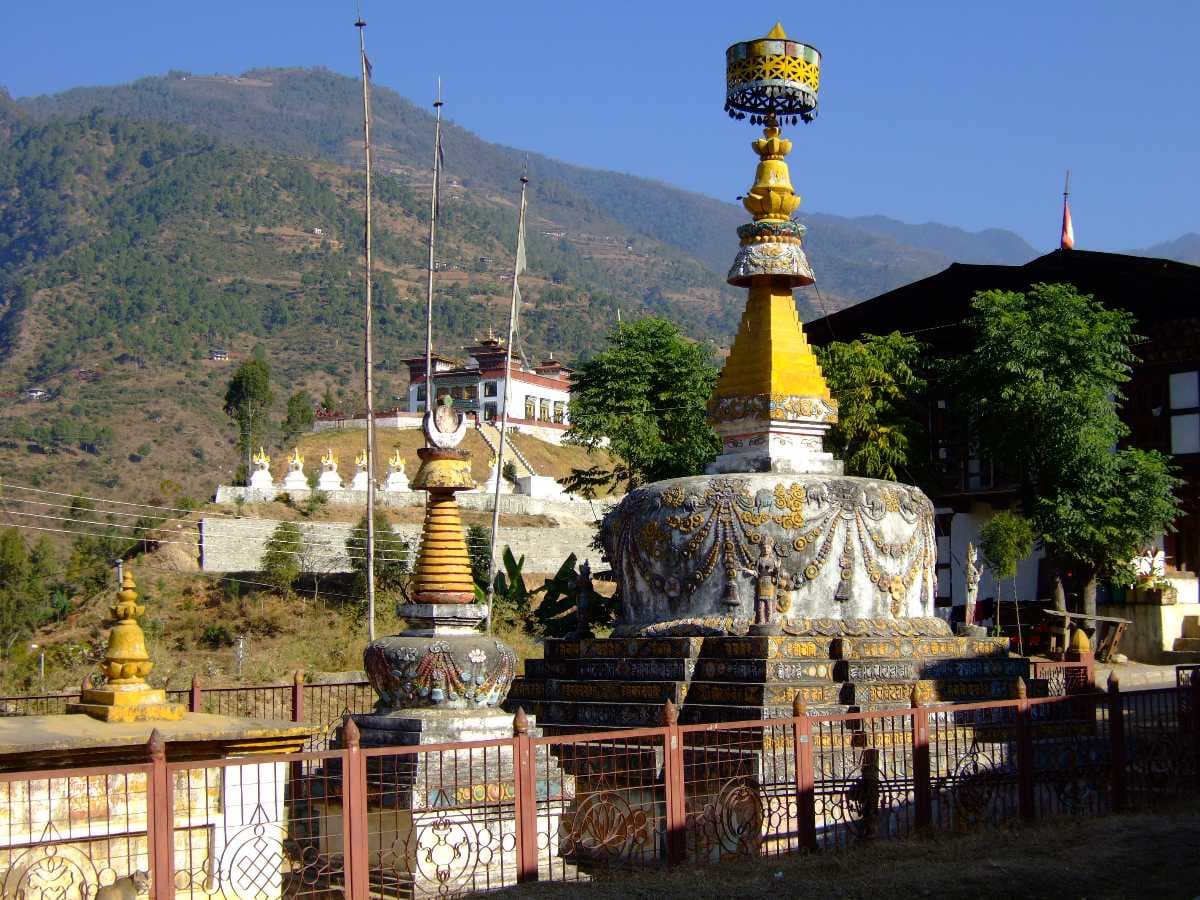 Ranjung Stupas in Ranjung Town, Trashigang