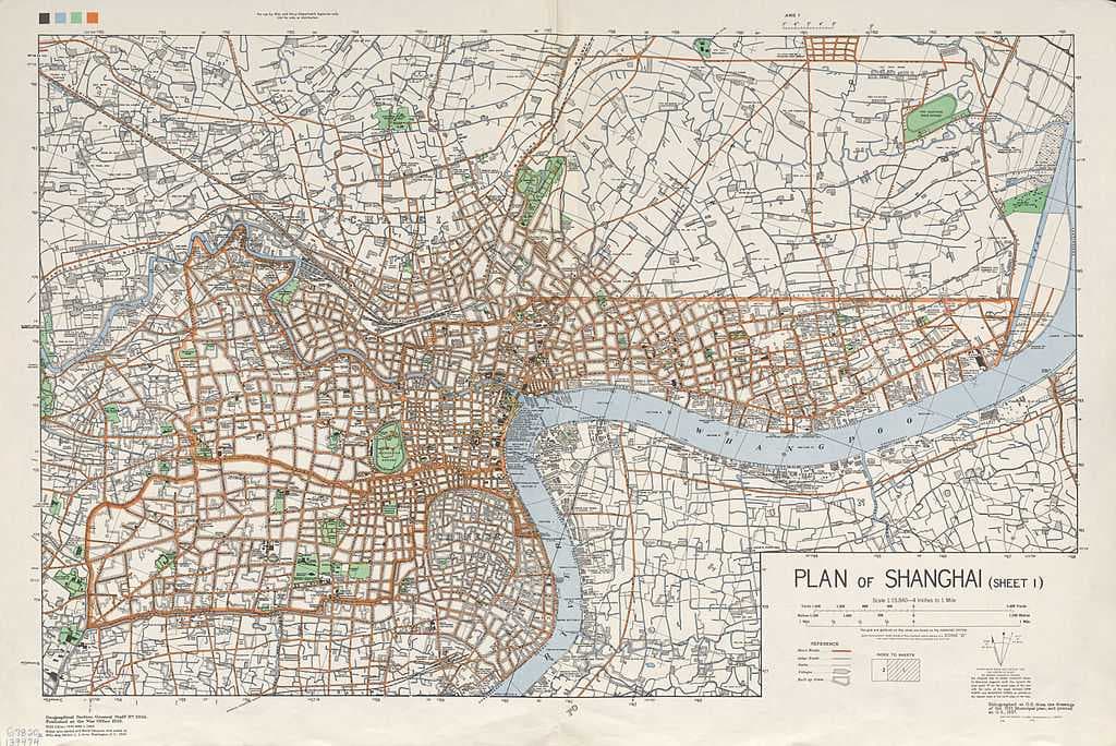 Shanghai in the 1930s, with the Shanghai International Settlement and Shanghai French Concession