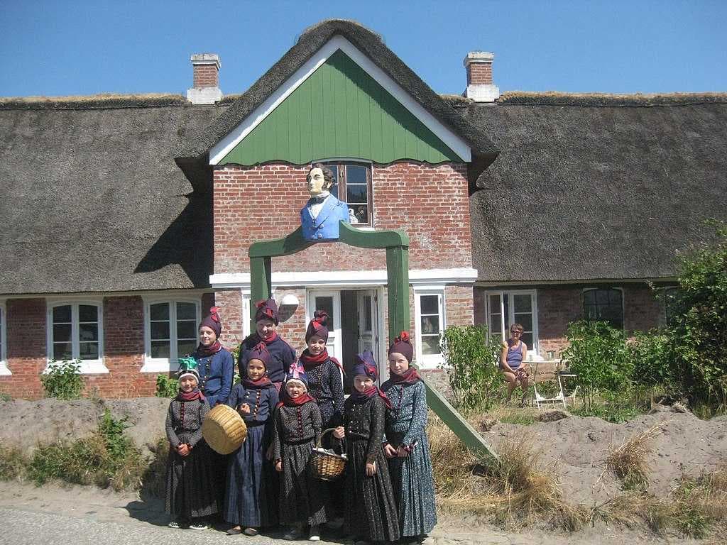 Girls wearing folk costumes.