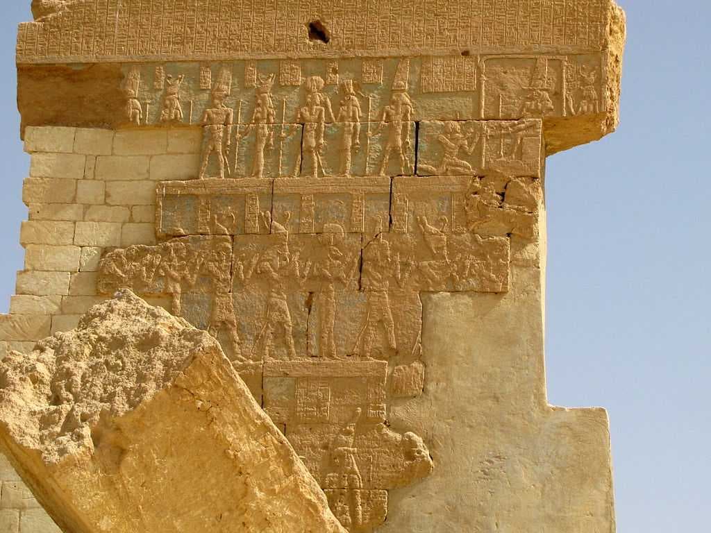 Last standing wall at the Temple of Amun at Umm 'Ubeida