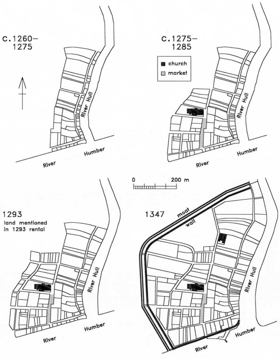 The urban growth of Hull between the 13th and 14th centuries[14]