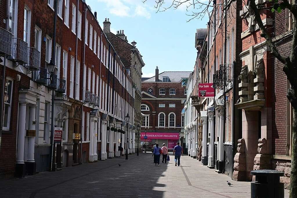 Parliament Street, a Georgian thoroughfare in the city centre, with Whitefriargate in the distance