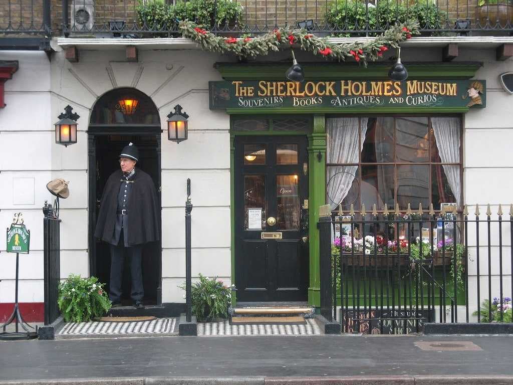 Sherlock Holmes Museum in Baker Street, bearing the number 221B