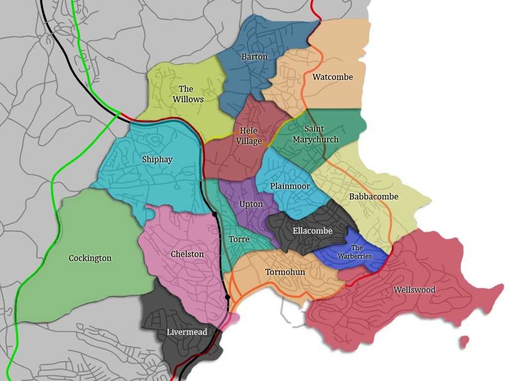 Some areas in Torquay[28]