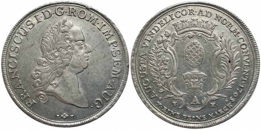 Silver coin: 1 conventionsthaler Francis I, Holy Roman Emperor, 1765