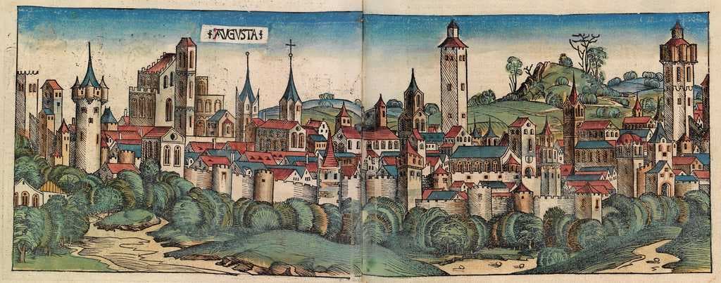 Panorama of Augsburg, 1493