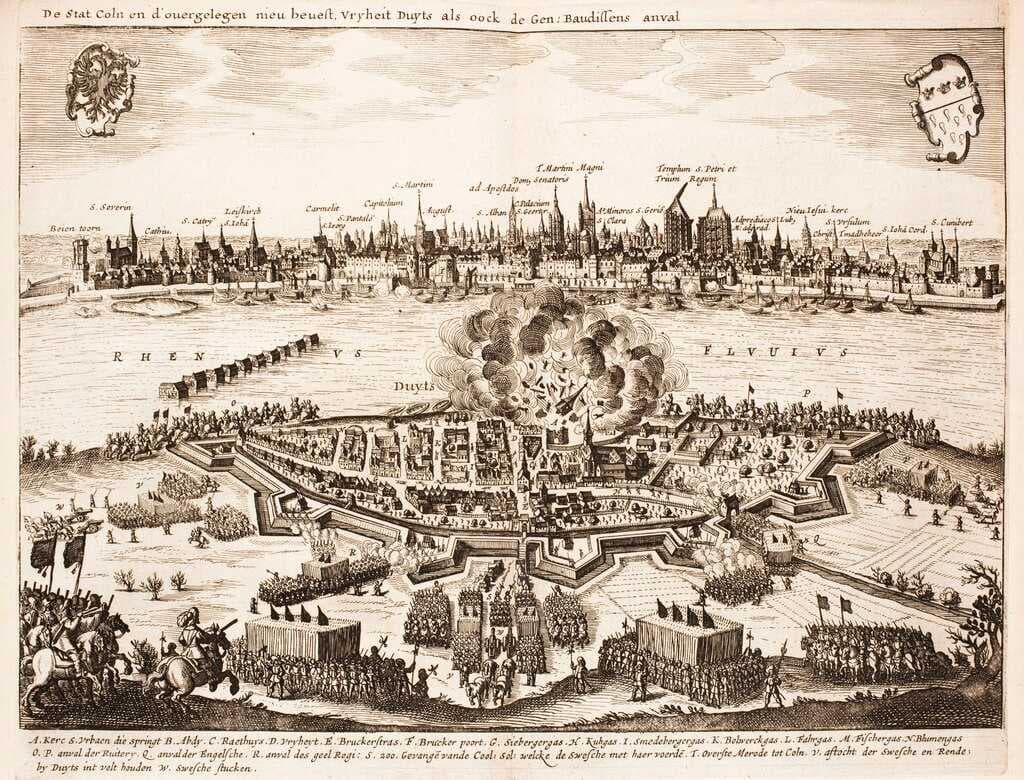 Attack on Deutz by the Swedish army during the Thirty Years' War in 1632