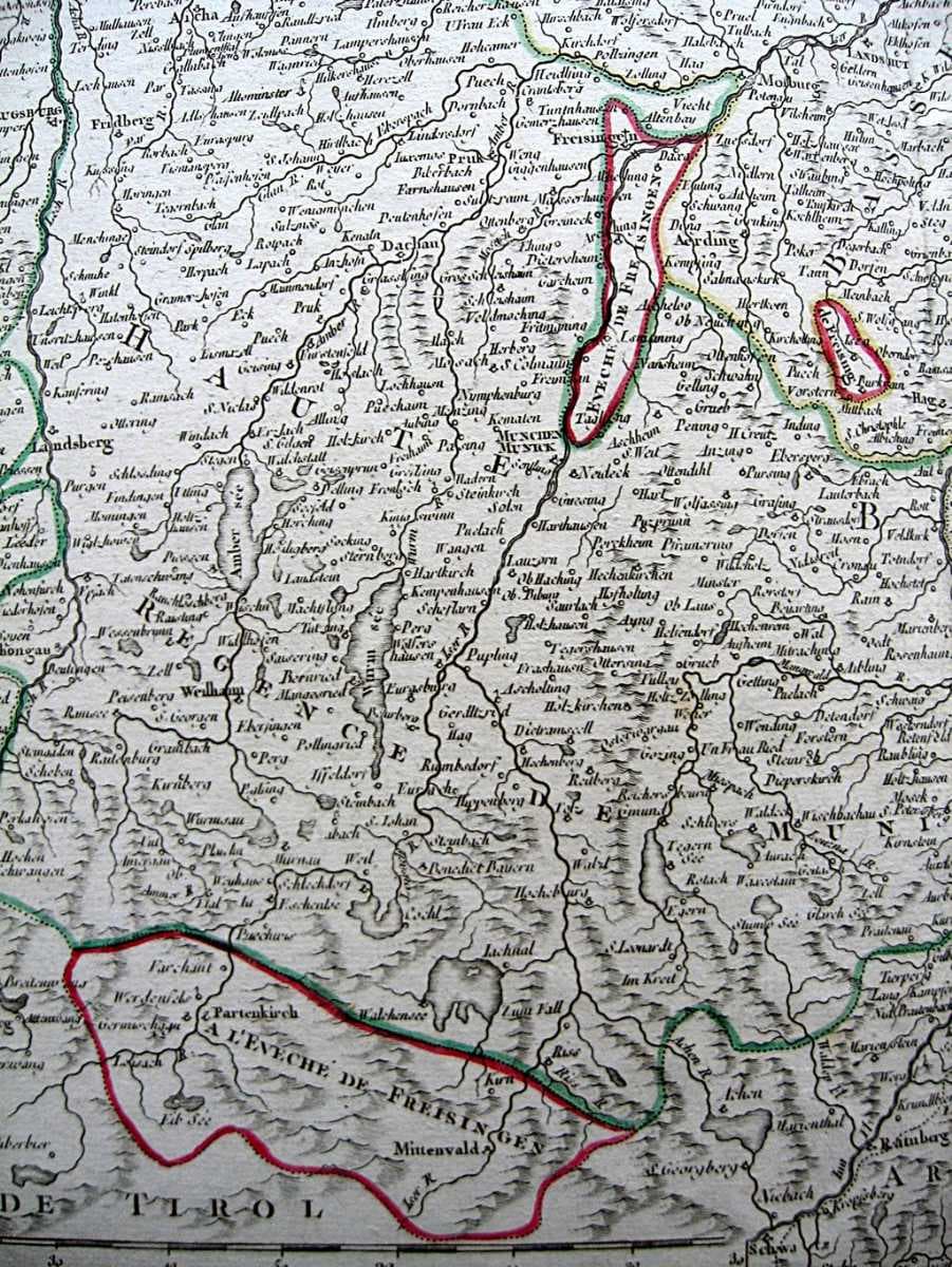 18th-century map showing the County of Werdenfels with Garmisch and Partenkirchen
