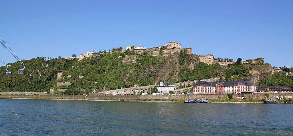 Ehrenbreitstein Fortress as seen from Koblenz