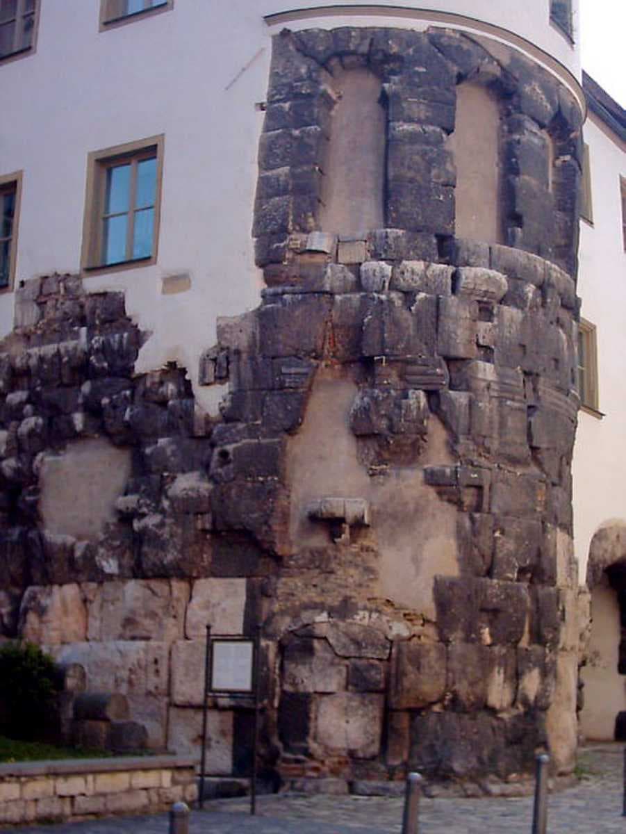 The remains of the East Tower of the Porta Praetoria from Roman times