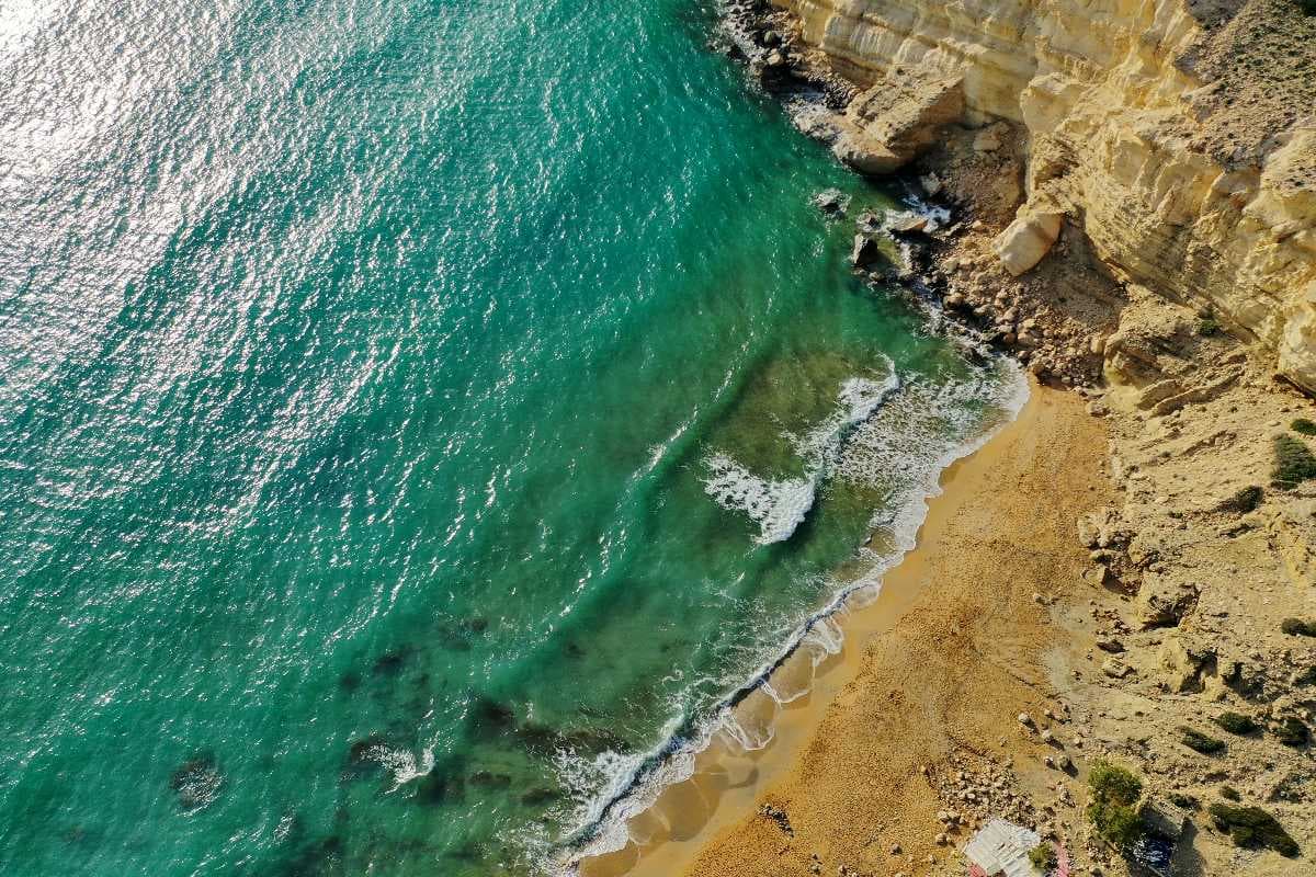 The scenic Red Beach