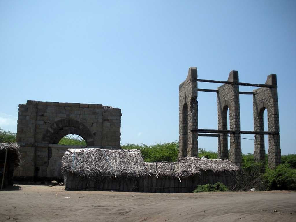 Remains of Dhanushkodi railway station