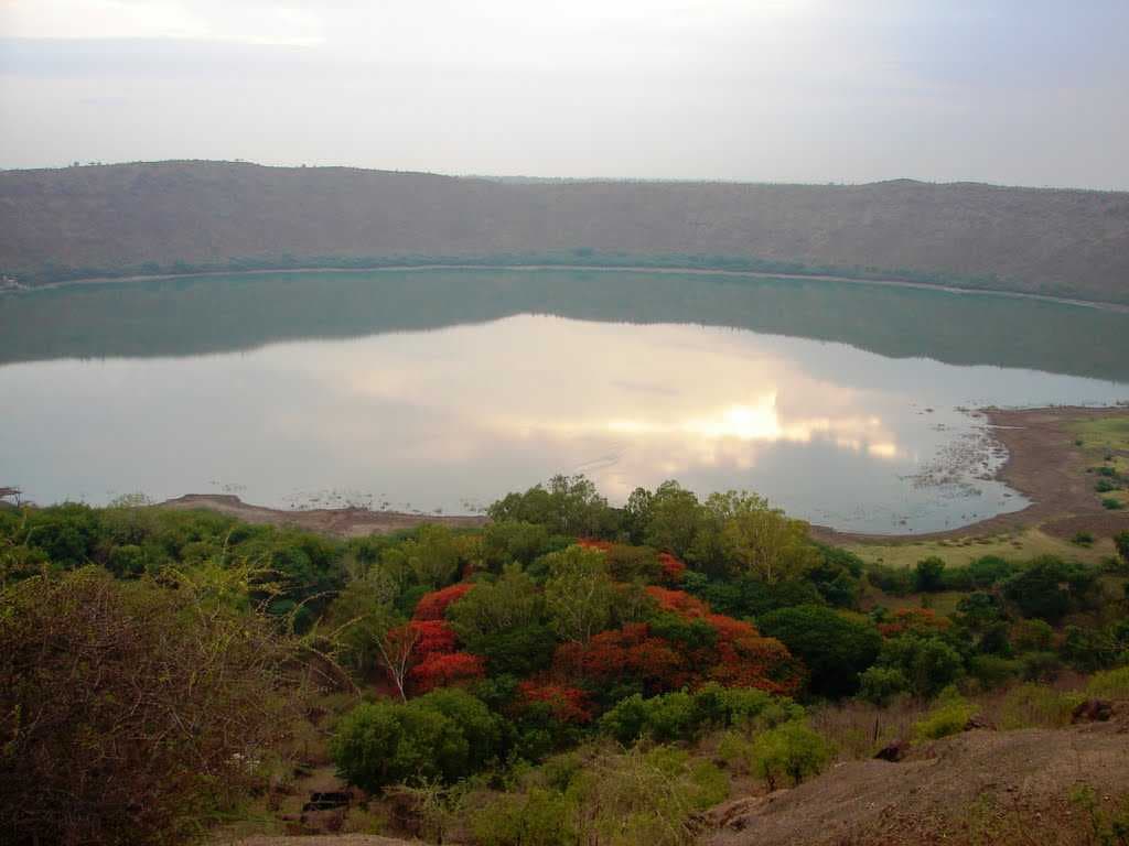 LONAR LAKE. it is has the only lake in India that is created out of hypervelocity meteorite impact.