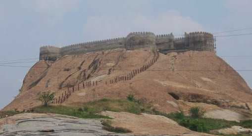 A view of the Namakkal Fort, dating back to 17th century