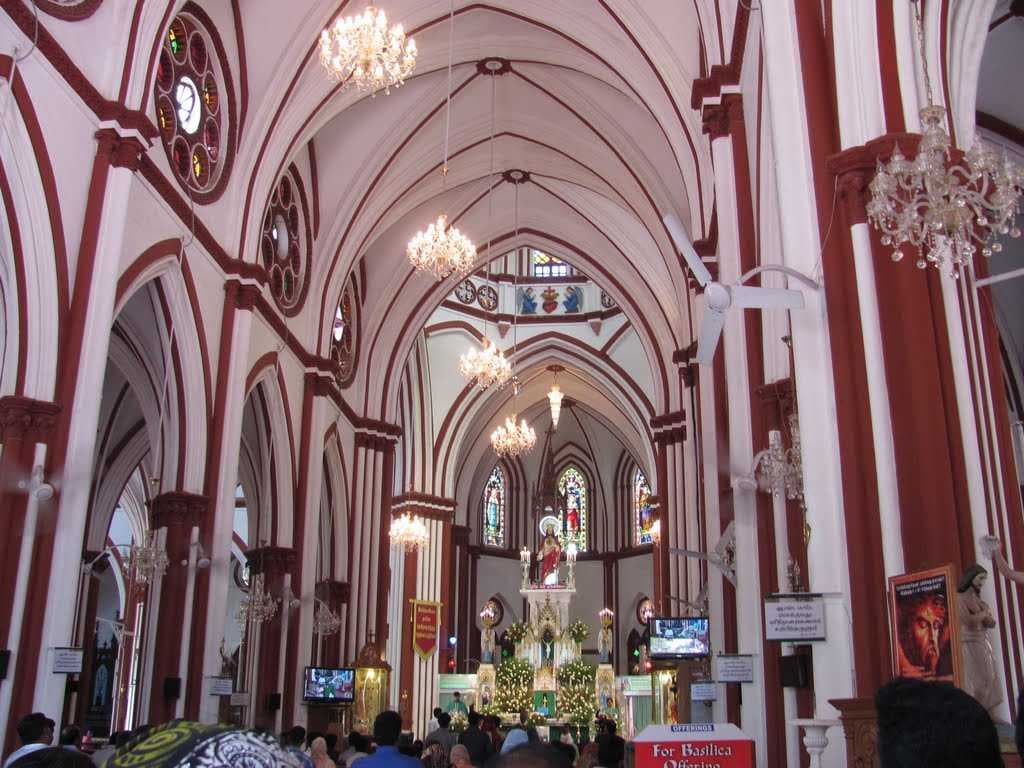 Interior View of Basilica of the Sacred Heart of Jesus, Pondicherry