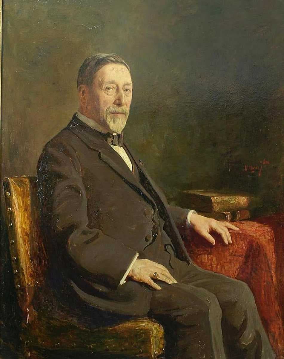 Painting of Jacob Nienhuys, the founder of tobacco producer Deli Company (Deli Maatschappij) during Dutch East Indies era