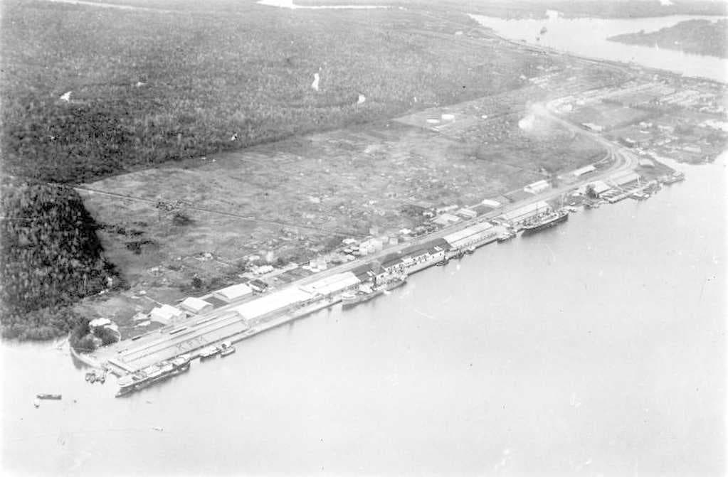 Aerial view of Port of Belawan, 1920s