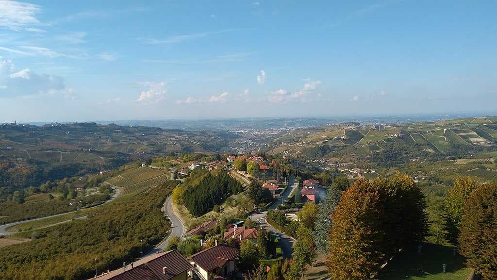 View over Alba in the distance from Rodello's hilltop.