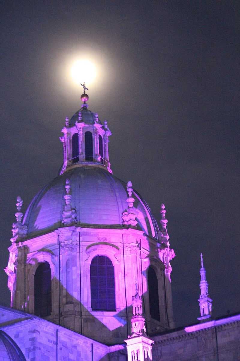 Cathedral as seen at night during the light festival of Como during December 2017
