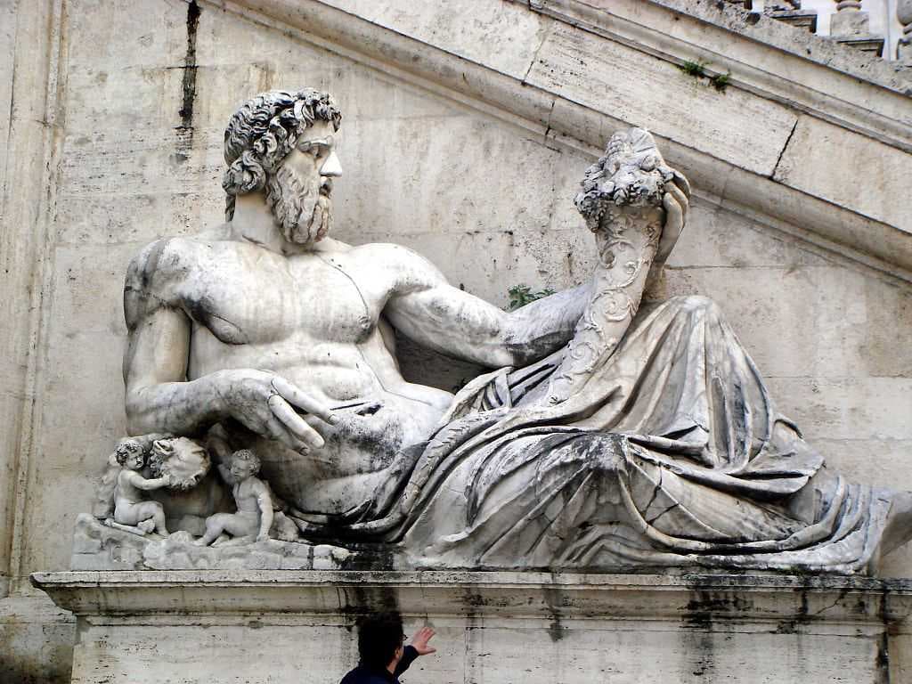 Roman representation of Tiber as a god, Capitoline Hill in Rome