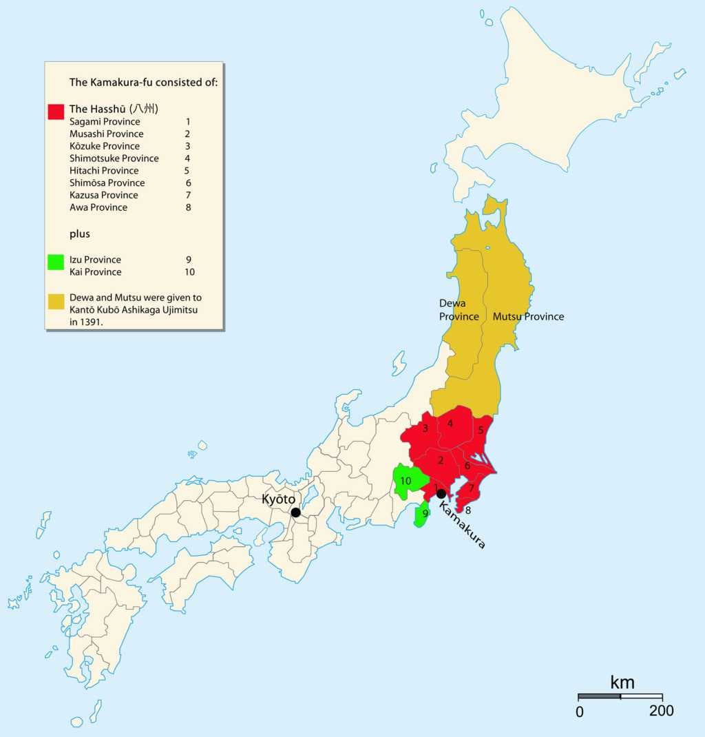 The Kamakura-fu at the time of its maximum expansion