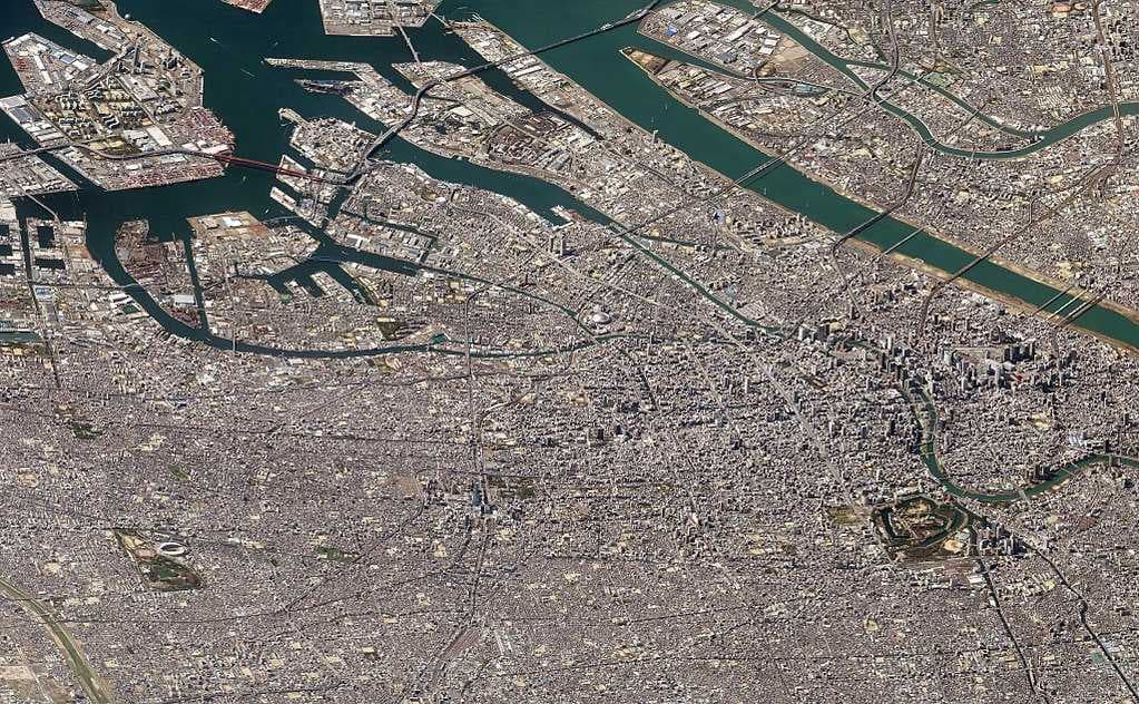 Satellite image of Osaka
