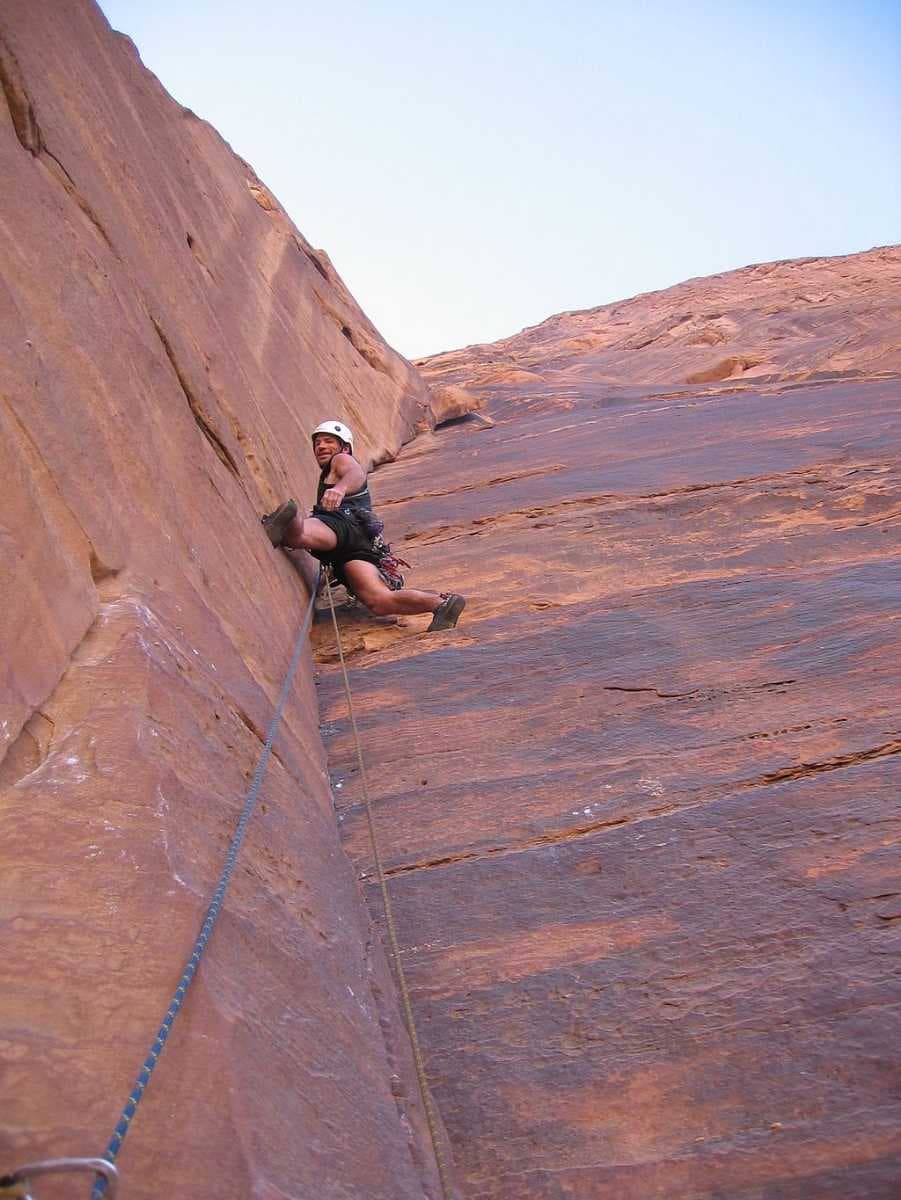 Climber on Jabal Ram