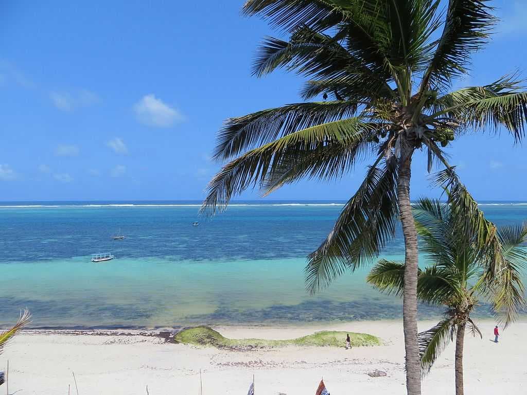 Seafront of Nyali Beach, north coast (from the Voyager Resort).