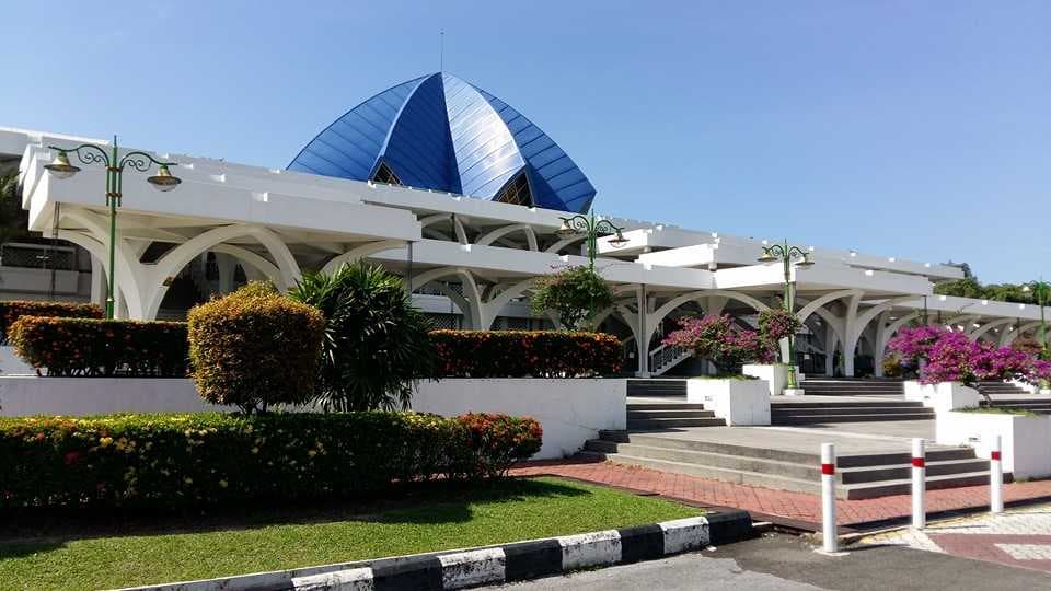 Assyakirin Mosque in Bintulu known for its stunning blue dome structure