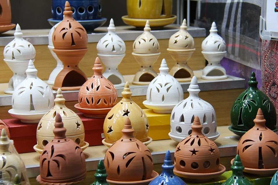 Colourful Pots in Old Bahla Souq, Bahla, Oman