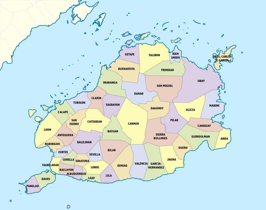 Political map of Bohol