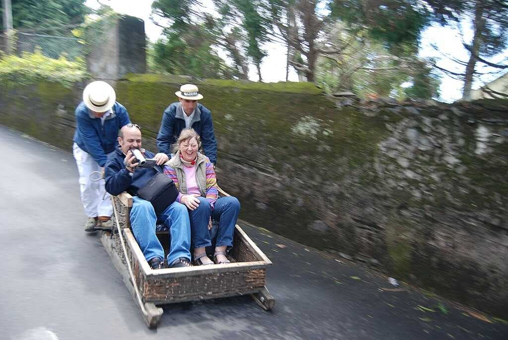 A toboggan ride going down Monte