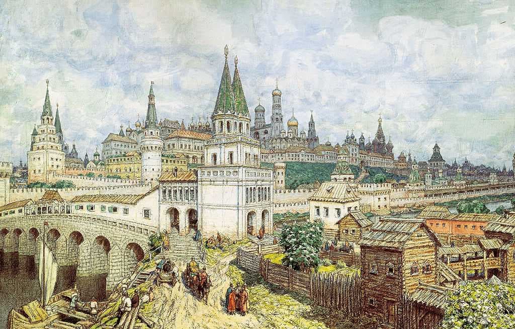 View of 17th-century Moscow (1922 drawing by Apollinary Vasnetsov)