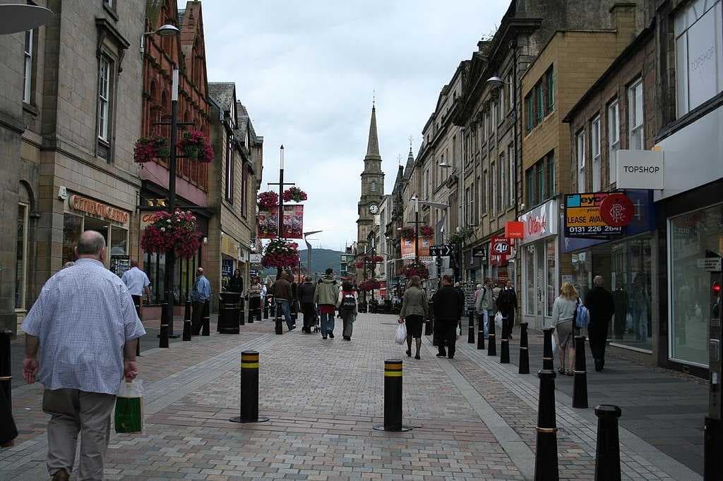 Inverness High Street heading towards Church Street