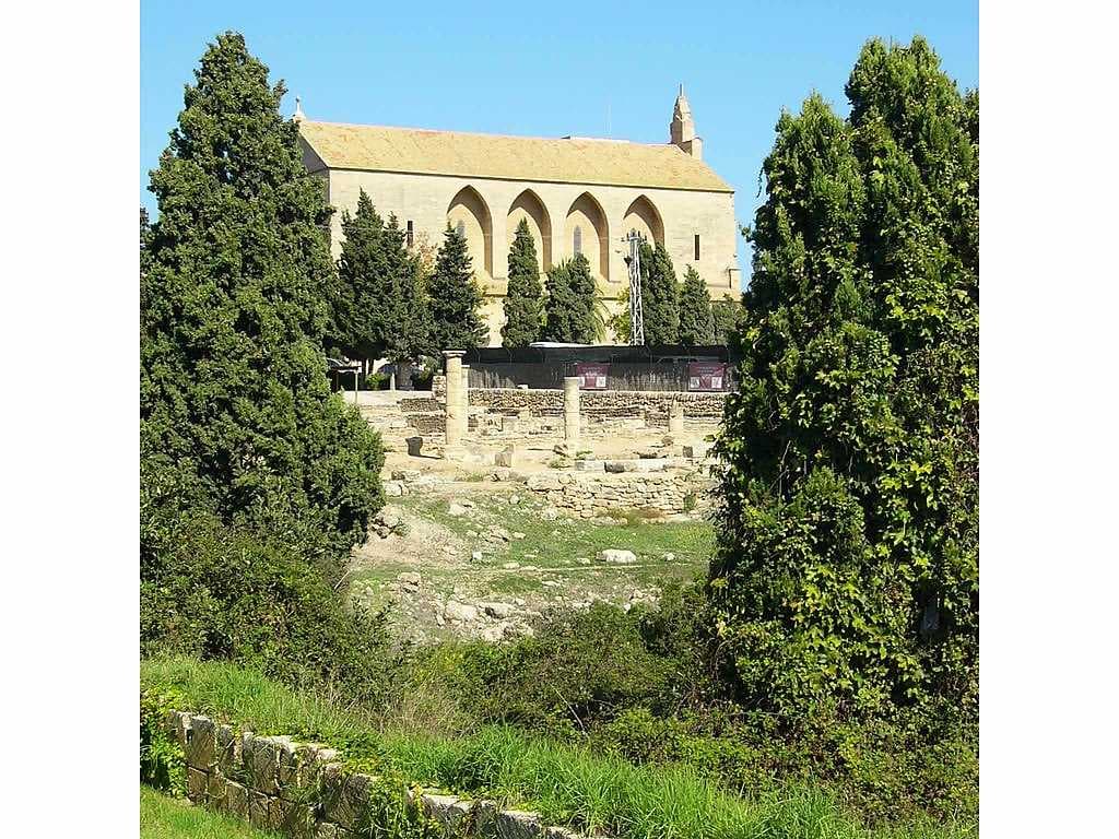 View over the remains of Pollentia and the Church of St. Jaume.