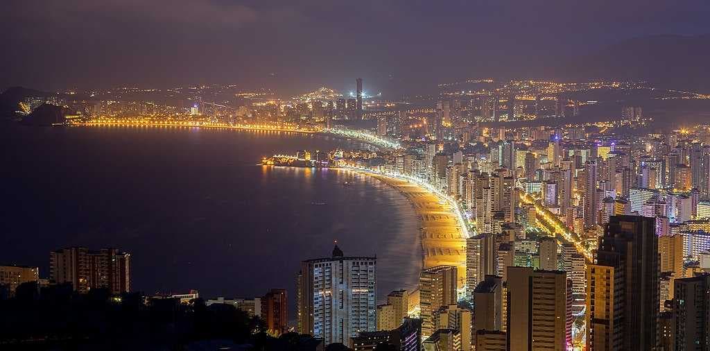 View of the city at night (from the east)
