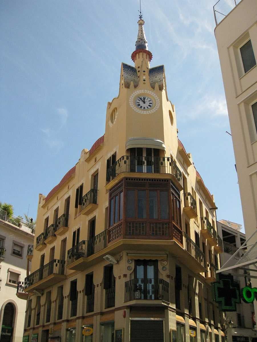 Can Bartomeu (1915), also known as La Casa del Rellotge (The Clock House), one of Sitges' most iconic buildings.