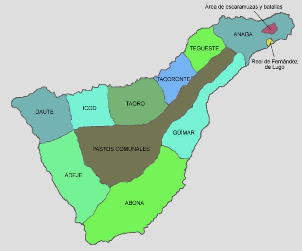 Territorial map of Tenerife before the conquest