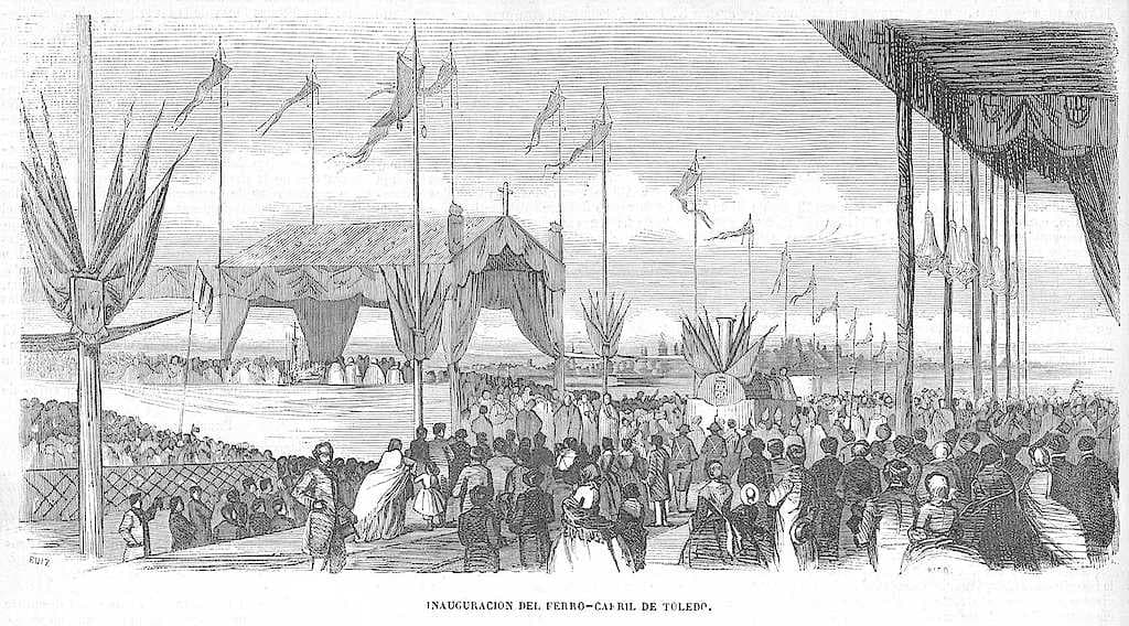 Opening of the railway in Toledo in June 1858