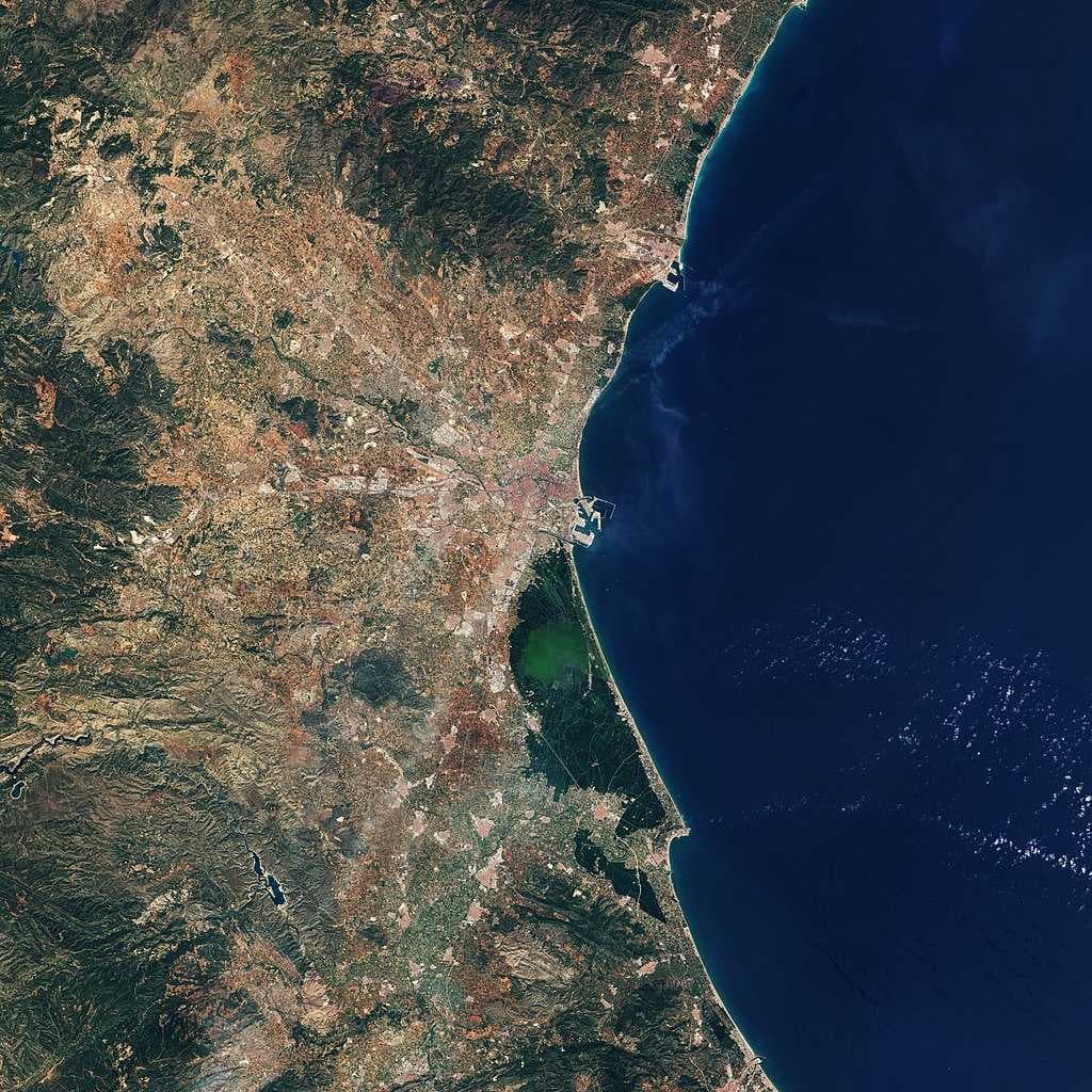Valencia and surroundings as seen by the ESA's Sentinel-2 satellite