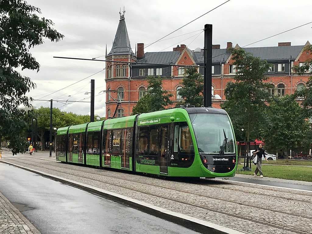 A tram on Lund's tramway.