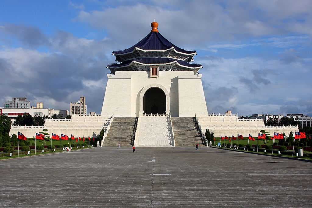 The National Chiang Kai-shek Memorial Hall is a famous monument and tourist attraction in Taipei.