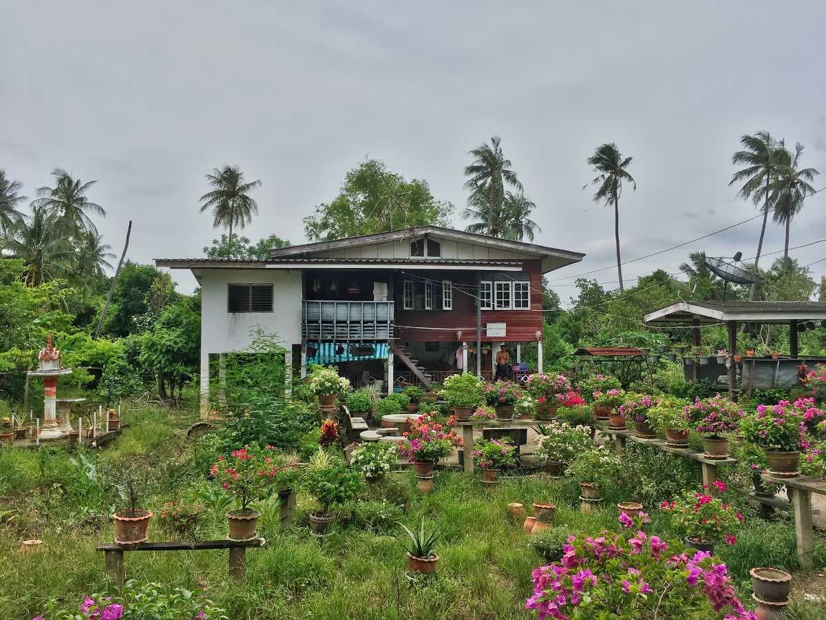 House with many flowers on Koh Kret island