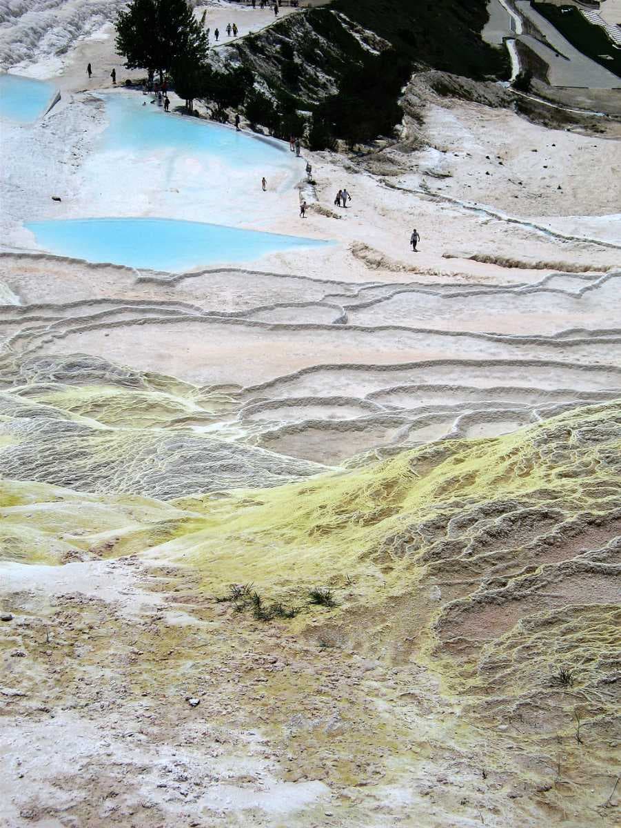 Travertine terrace formations at Pamukkale, Turkey. May 21, 2011