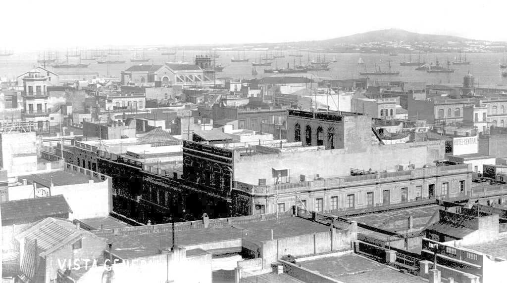 Cerro de Montevideo as seen from the city, in 1865.
