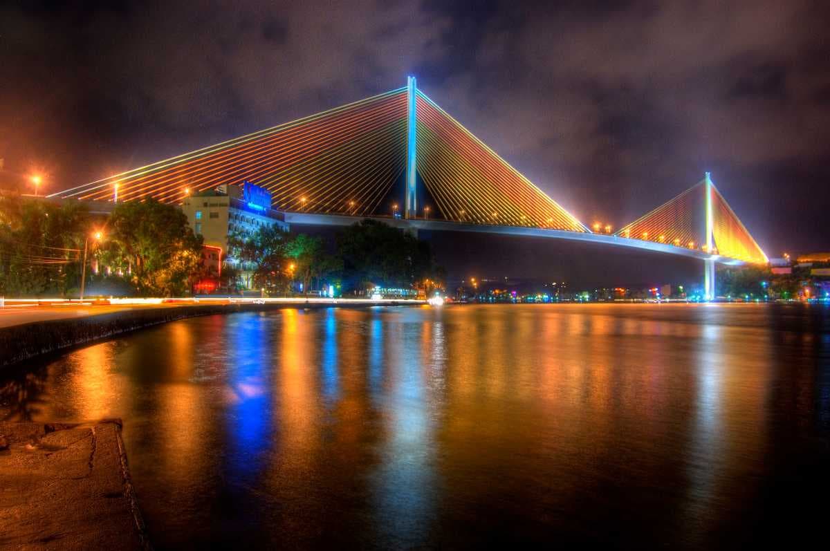 Bai Chay Bridge at Night