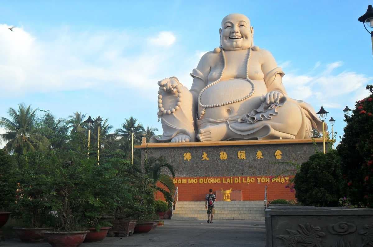 Statue of Budai in Vinh Trang Chua Near My Tho