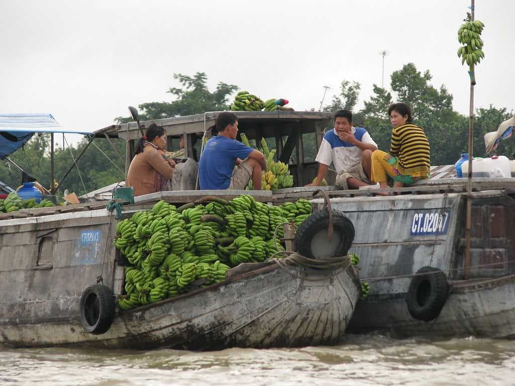 Cai Be Floating Market - Crowded Market in Mekong Delta